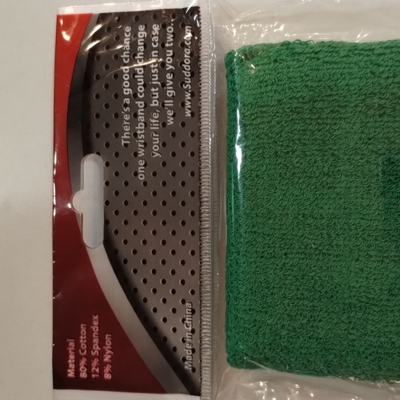 Suddora Green Wristbands Sweatband New - Picture 3 of 5